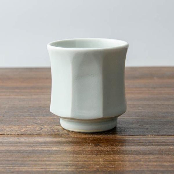 石飛勲 白磁工房 白磁面取湯呑み 03