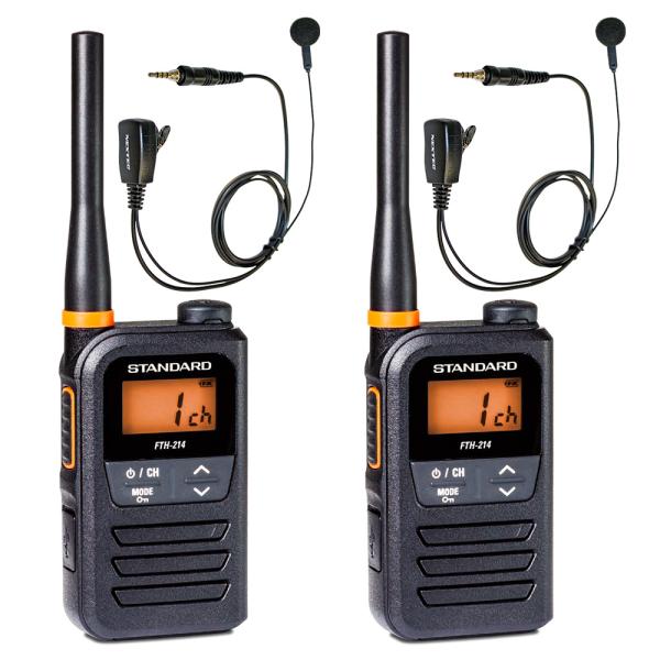 スタンダード 特定小電力トランシーバー FTH-214 x2台 +イヤホンマイク x2個セット・コン...