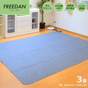 ホットカーペット 3畳 本体 電気カーペット 約235×195cm 自動オフタイマー 暖房面切換 床暖房 ダニ退治 FPU301  フリーダン