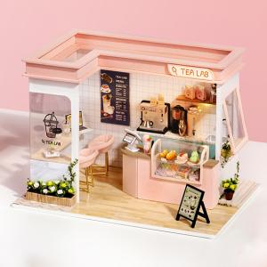 ドールハウス 手作りキットセットミニチュア SHOP SERIES ピンク Sunshine Tea Shopｔ-FREAK
