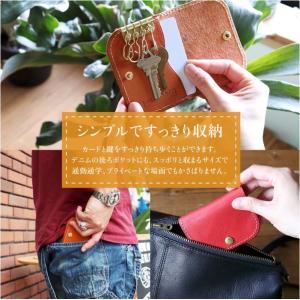 キーケース 二つ折り 本革 革 牛革 カード入...の詳細画像4