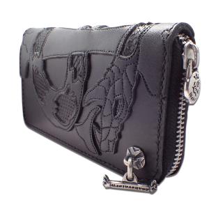 【未使用】 クロムハーツ タイニージップウォレット レザー クロスパッチ CHROME HEARTS (クロムハーツ) タイニー ジップ ウォレット /クロス