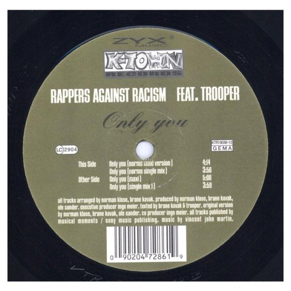【レコード】RAPPERS AGAINST RACISM feat Trooper - ONLY Y...