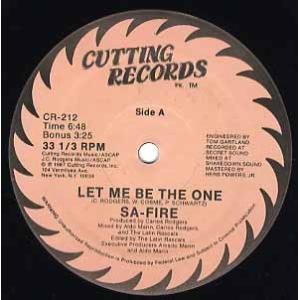 【レコード】SA-FIRE - LET ME BE THE ONE 12&quot; US 1987年リリース