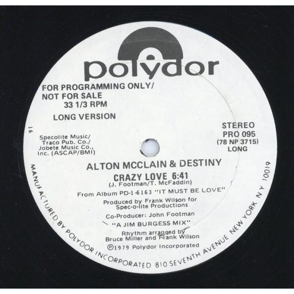 【レコード】ALTON MCCLAIN &amp; DESTINY - CRAZY LOVE 12" US ...