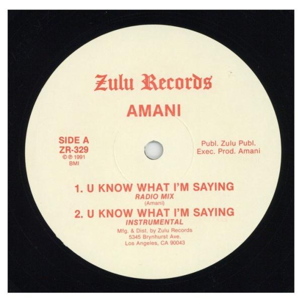 【レコード】AMANI - U KNOW WHAT I&apos;M SAYING 12&quot; US 1991年リ...