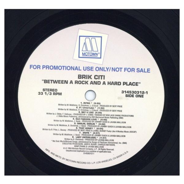 【レコード】BRIK CITI - BETWEEN A ROCK AND A HARD PLACE ...