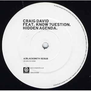 【レコード】CRAIG DAVID ft Know ?uestion - HIDDEN AGENDA...
