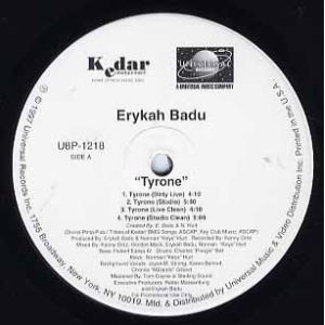 【レコード】ERYKAH BADU - TYRONE 12&quot; US 1997年リリース