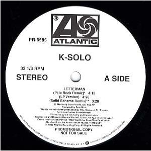 【レコード】K-SOLO - LETTERMAN (WHITE) 12&quot; US 1998年リリース