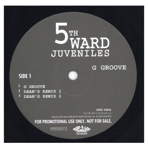 【レコード】5TH WARD JUVINILES - G GROOVE (WHITE) 12" JA...