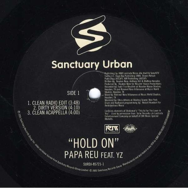 【レコード】PAPA REU feat Gemini, YZ - HOLD ON 12" US 20...