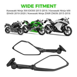 【並行輸入品】2 個バイクバックミラー折りたたみブラック交換用 Ninja 300 250 ZX6R...