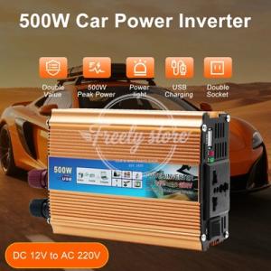 【並行輸入品】車 電源インバーター 500 ワットバッテリーコンバータ電圧変圧器ポータブル多機能 SUV RV トラックトレーラー自動車アクセサリー