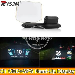【並行輸入品】AD C1 ヘッドアップディスプレイカー HUD OBD2 GPS デュアルシステム ...
