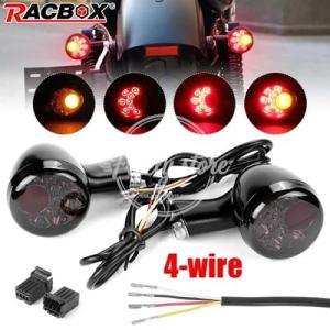 【並行輸入品】バイク弾丸リアウィンカーライトアンバーレッド合金ブレーキ DRL LED ハザードラン...