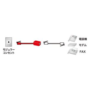 サンワサプライ 電話延長ケーブル 2m TEL...の詳細画像1