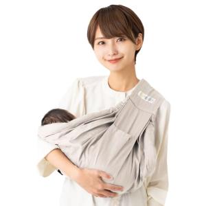 (ケラッタ) u-sling ベビースリング 新生児 から成長に合わせて使える6WAY 抱っこひも 横抱き (b.パールグレー/コットン)