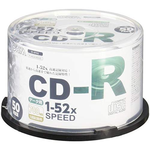 オーム(OHM) CD-R52Xデータ用50Pスピンドル