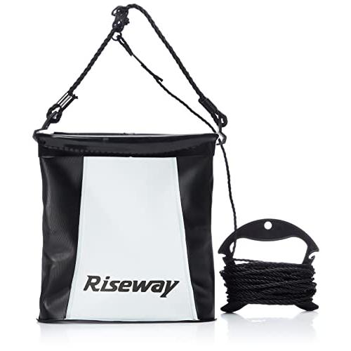 RISEWAY(ライズウェイ) EVA反転水汲みバケツ 角型 21cm ブラック ロープ・ホルダー付...