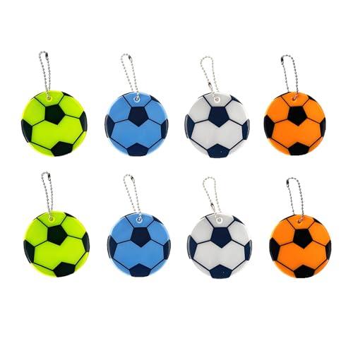 まちの波 反射キーホルダー 光る 反射板 サッカーボール キーホルダー 8枚入り 夜間 安全グッズ ...