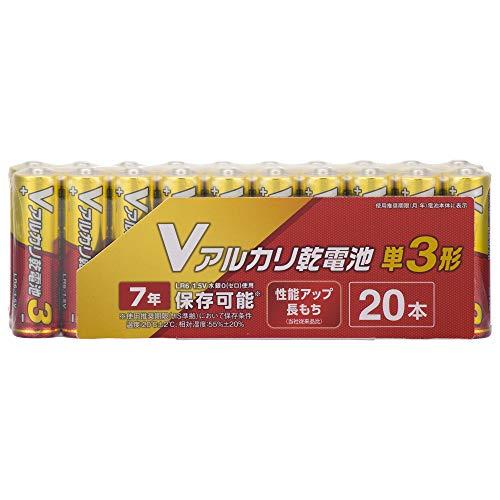 オーム電機 アルカリ乾電池 単三形 Ｖアルカリ乾電池 単3 20本入り LR6VN20S 08-40...