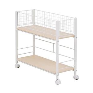 山善押入れ（クローゼット）収納 ラック 幅 44✕奥行77✕高さ65cm ストッパー付き キャスター上段かご・下段棚板 ネット・ 棚板取り外し可能 組立品ナチュラルメイ プル/アイボリー OSR-7544NM/IV 山善(YAMAZEN) 押入れ(クローゼット)収納 ラック 幅44×奥行77×高さ65cm
