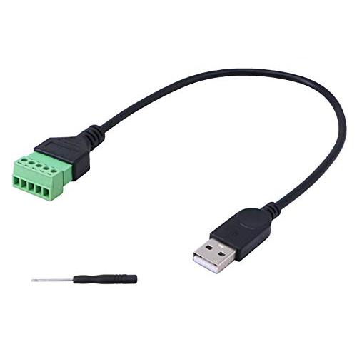 SinLoon USBタイプA 2.0オス - 5ピンネジ端子メス無はんだ充電およびデータ転送コンバ...
