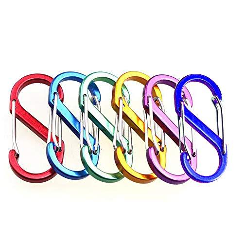 6個 S の形の二重クリップ ミニ カラビナ - 5 Keychain アルミニウム耐久性のあるクイ...
