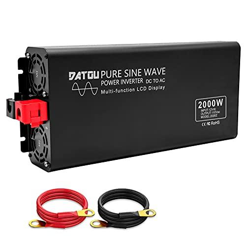 DATOUBOSS インバーター 12v 正弦波 2000w カーインバーター DC12V（直流）を...