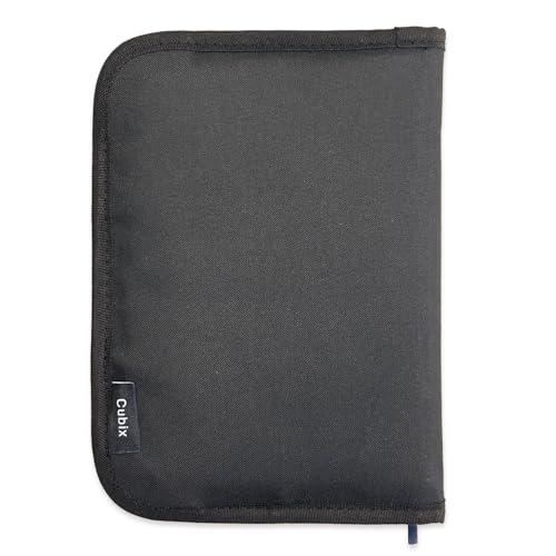 エムプラン ブックカバー キュービックス ラウンドジップＮ 四六判サイズ ブラック 114041-1...