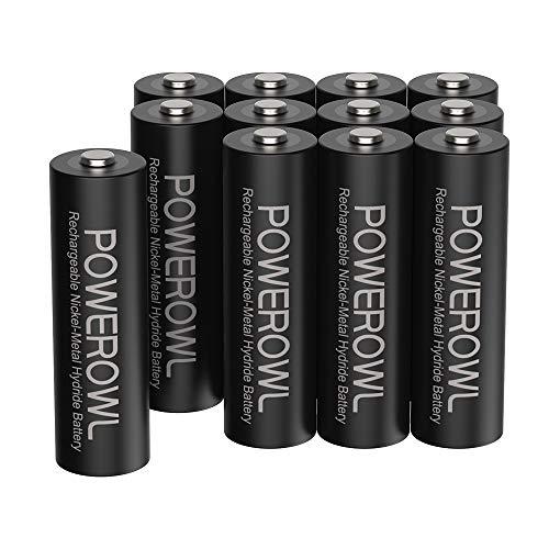 Powerowl単3形充電式ニッケル水素電池12個パック PSE安全認証 自然放電抑制 環境保護(2...