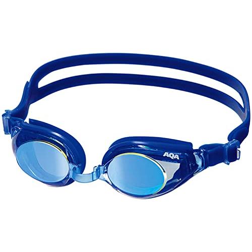 エーキューエー(AQA) 水泳 スイミングゴーグル ウォーターランナーFIT2ミラー ブルーミラー(...