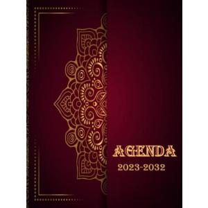 Agenda d'oro 2023 2032 10 Anni: Calendario Pianificatore Mensile per 10｜free-store78