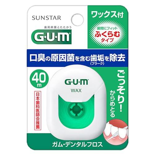 GUM(ガム) デンタルフロス ふくらむタイプ ワックス付き 40m