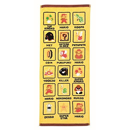 丸眞 フェイスタオル 任天堂 マリオ 34×80cm ドットアイコン 綿100% 448500380...