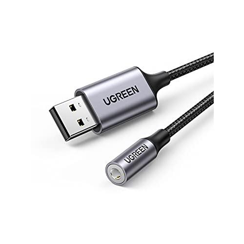 UGREEN USB オーディオ 変換アダプタ USB2.0 to 3.5mm 変換ケーブル 外付け...