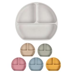 rinaty ベビー食器 ひっくり返らない 吸盤 プレート シリコン かわいいくすみカラー 食洗機 電子レンジの商品画像