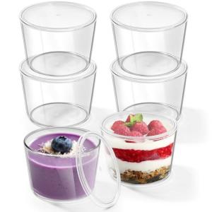 FGIUKC プリンカップ 耐熱 ガラス製 250ml 蓋付 繰り返し使え 円形 直径8.5cm プリン容器 プリン型 ゼリー容器 6個セット｜FREE-Store