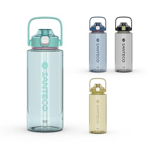 SANTECO 水筒 1500ML ボトル 1.5リットル BPAフリー ストロー付き 直飲 超軽量...