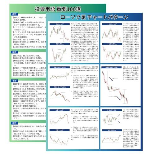 A4下敷き ローソク足 チャート分析 投資用語 初心者向け FX 株式投資 NISA オルカン S＆...