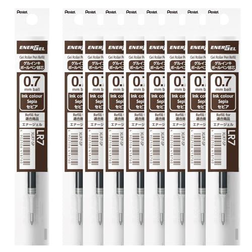 ぺんてる ボールペン替芯 エナージェル 0.7mm セピア 10本 XLR7-SP(10)
