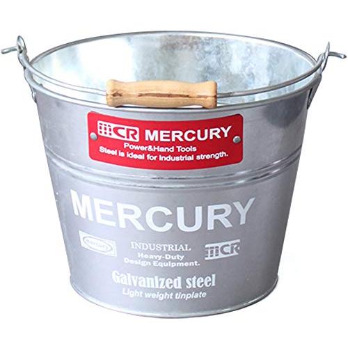 キーストーン マーキュリー ブリキ バケツ スモール φ23cm×H18cm ガルバホワイト ME0...