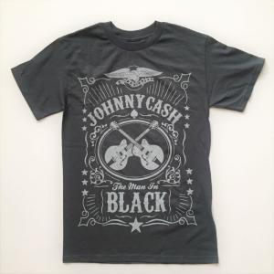 JOHNNY CASH ジョニー・キャッシュ The Man in BLACK チャコールグレーTシャツ｜free-style