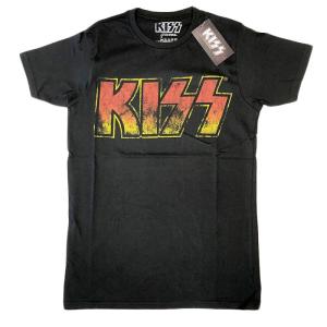 KISS キッス Tシャツ ビンテージ ロゴ ロック ブラック バンドTシャツ 送料無料｜free-style