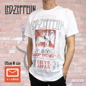 メール便 送料無料 Led Zeppelin レッド・ツェッペリン Tシャツ JAPAN ツアー 1971 ホワイト メンズ バンドTシャツ ロックTシャツ｜free-style