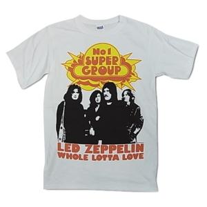 Led Zeppelin  レッド・ツェッペリン Tシャツ No.1 SUPER GROUP ホワイト メンズ バンドTシャツ ロックTシャツ｜free-style