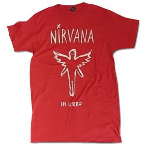 【NIRVANA　ニルバーナ】 "NIRVANA　エンジェル IN UTERO" レッド プリントTシャツ　｜free-style