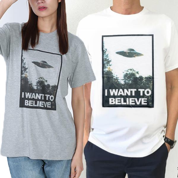 UFO Tシャツ メンズ レディース I WANT TO BELIEVE メンズ レディース ポスタ...