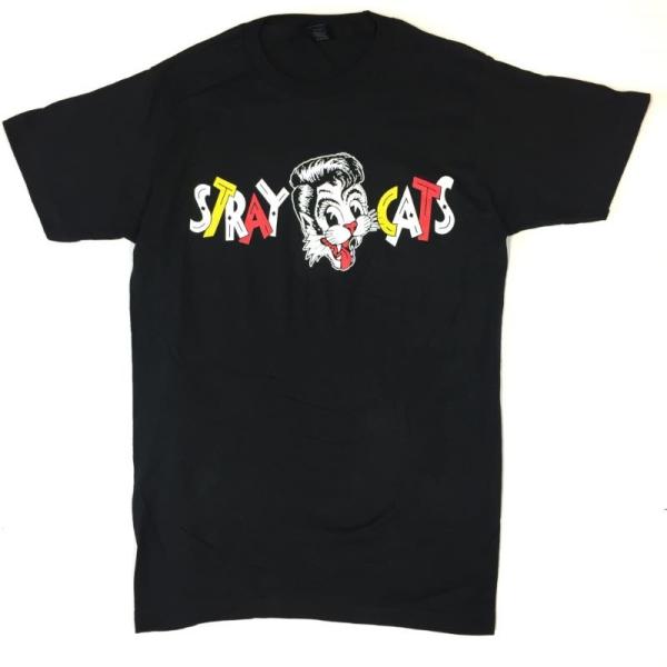 STRAY CATS ストレイキャッツ Tシャツ CAT LOGO” ブラック ロカビリー メンズ ...